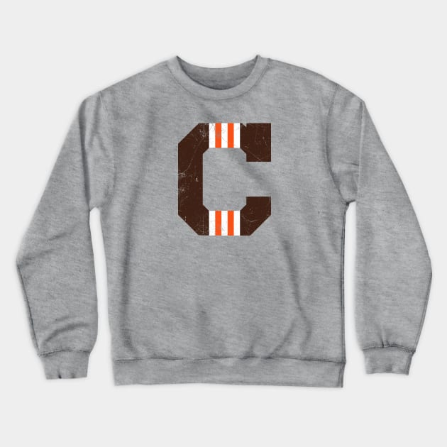 Cleveland C, vintage - orange Crewneck Sweatshirt by KFig21